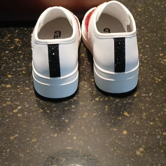 Women's White Sneakers with Multicolor Strap Karl Lagerfeld New - Picture 6 of 11